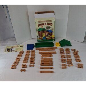 Lincoln Logs White River Ranch 00855 Incomplete Set 79/90 Pieces w Box Wood Logs
